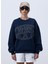 Lacivert Kadın Bisiklet Loose Fit Sweatshirt Kadın Core Oversıze Sweatshırt 4