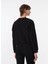 Siyah Kadın Bisiklet Crop Nakışlı Sweatshirt M4WL-SWT-1926 5