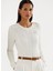 Beyaz Kadın Bisiklet Slim Fit Kazak Montıva-Long Sleeve-Pullover 3