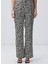 Siyah - Ekru Kadın Regular Fit Pantolon 1094190 2