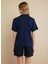 Lacivert Kadın Standart T-Shirt Bisiklet Yaka Oversize T-Shirt 6