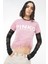 Yuvarlak Yaka Baskılı Pembe Kadın T-Shirt 103130A1LV 2