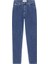 Tapered Fit Koyu Mavi Kadın Düz Denim Pantolon Mom Jean 2
