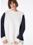 Bisiklet Yaka Düz Ekru - Lacivert Kadın Sweatshırt F4SL-SWT0107 3