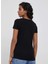 Siyah Kadın Normal Baskılı T-Shirt PL505202 4