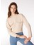 Açık Bej Kadın Bisiklet Yaka Rahat Sweatshirt F4WL-SWT0136 1