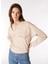 Açık Bej Kadın Bisiklet Yaka Rahat Sweatshirt F4WL-SWT0136 3