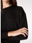 Siyah Kadın Bisiklet Yaka Basic Payetli Sweatshirt F4WL-SWT0130 5
