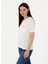 Beyaz Kadın Comfort Fit T-Shirt Allı 1