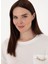Beyaz Kadın Comfort Fit T-Shirt Allı 2