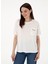 Beyaz Kadın Comfort Fit T-Shirt Allı 3