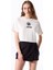 Bisiklet Yaka Baskılı Kırık Beyaz Kadın T-Shirt J4SL-TST7027 1