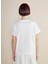 Beyaz Kadın Standart T-Shirt Bisiklet Yaka Bb Pul Nakışlı Tshirt 3