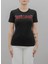 Yuvarlak Yaka Baskılı Siyah Kadın T-Shirt 76PAHE06 1