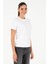 Beyaz Kadın Slim Fit Düz T-Shirt Sımo 1