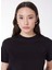 Siyah Kadın Standart Baskılı T-Shirt 76PAHE03 1
