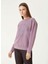 Koyu Pembe Kadın Bisiklet Basic Nakışlı Sweatshirt 1093062 1