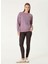 Koyu Pembe Kadın Bisiklet Basic Nakışlı Sweatshirt 1093062 3