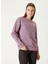 Koyu Pembe Kadın Bisiklet Basic Nakışlı Sweatshirt 1093062 4