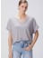 Gri Kadın Basic T-Shirt 1094709 1