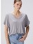 Gri Kadın Basic T-Shirt 1094709 4
