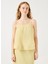 Sarı Kadın Pilise T-Shirt Yasrıva Strap Top - Show 1