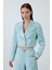 Crop Ceketli Pantolonlu Mint Takım 2