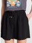 Siyah Kadın Relaxed Şort W2510735001-BELI Bağlamalı Tencel Ş 4