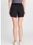 Siyah Kadın Relaxed Şort W2510735001-BELI Bağlamalı Tencel Ş 5