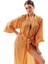 Sarı Kadın Geniş Dökümlü Desenli Kimono MVMRWKM13 3