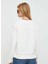 Ekru Kadın Yuvarlak Normal Baskılı Sweatshirt PL581398 3