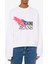 Beyaz Kadın Yuvarlak Standart Baskılı Sweatshirt J1709-1002 1