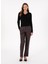 Siyah Kadın V Slim Fit Düz Kazak E-Carde 4