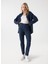 Koyu Mavi Kadın Dar Paça Yüksek Bel Mom Fit Denim Pantolon 21007036 1