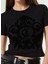 Siyah Kadın Standart Baskılı T-Shirt 77PAHE13 4