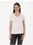 Beyaz Regular Fit V Yaka Basic Tişört 1