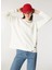 Ekru Kadın Bisiklet Loose Fit Nakışlı Sweatshirt M4WL-SWT-1012 1