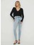 Yüksek Bel Standart Mavi Kadın Denim Pantolon PL204584MI80 1