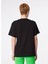Yuvarlak Yaka Baskılı Siyah Kadın T-Shirt 241K1J0709 5