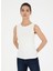 Bisiklet Yaka Beyaz Kadın T-Shirt Lafes 3