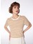 Beyaz - Bej Kadın Bisiklet Yaka Basic T-Shirt FC4SL-TST0536 1