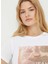 Beyaz Kadın Standart Baskılı T-Shirt PL505744 2