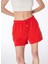 Kırmızı Kadın Lastikli Basic Sweat Şort F4SL-SHT0611 4
