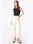 Normal Bel Normal Paça Mom Fit Ekru Kadın Denim Pantolon F4SL-PNT0547 2