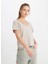 V Yaka Bej Kadın T-Shirt W241664614-V Yaka T-Shirt 3