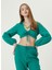 Yeşil Kadın U Yaka Regular Fit Keten Bluz 1086184 1
