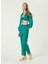 Yeşil Kadın U Yaka Regular Fit Keten Bluz 1086184 2