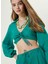 Yeşil Kadın U Yaka Regular Fit Keten Bluz 1086184 4