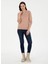 Pudra Kadın V Slim Fit Düz Kazak E-Carde 4