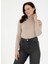 Bej Kadın Tam Balıkçı Slim Fit Düz Kazak Forge 1